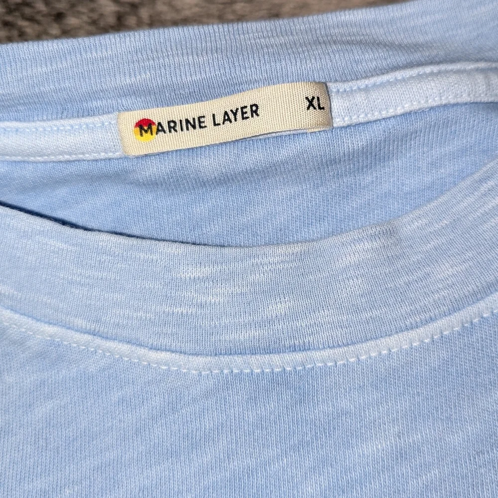 Marine Layer Sadie Vintage Slub Longsleeve Blue Women's XL - Picture 9 of 11